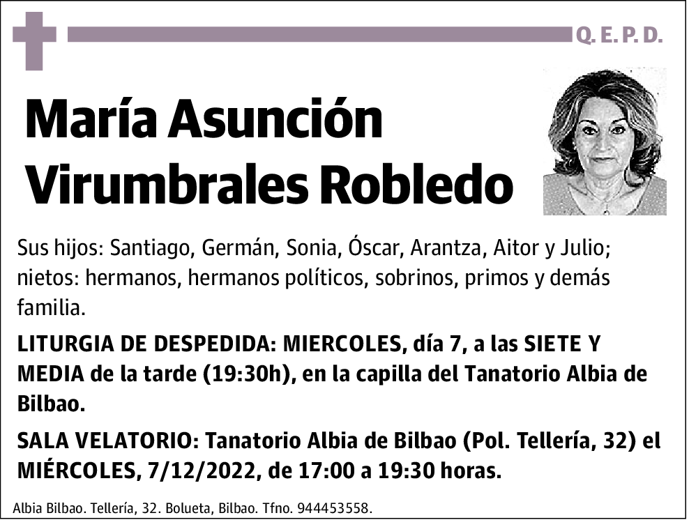 María Asuncion Virumbrales Robledo