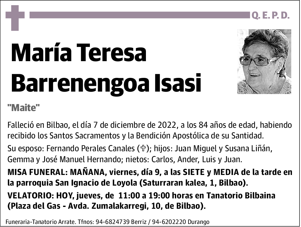 María Teresa Barrenengoa Isasi