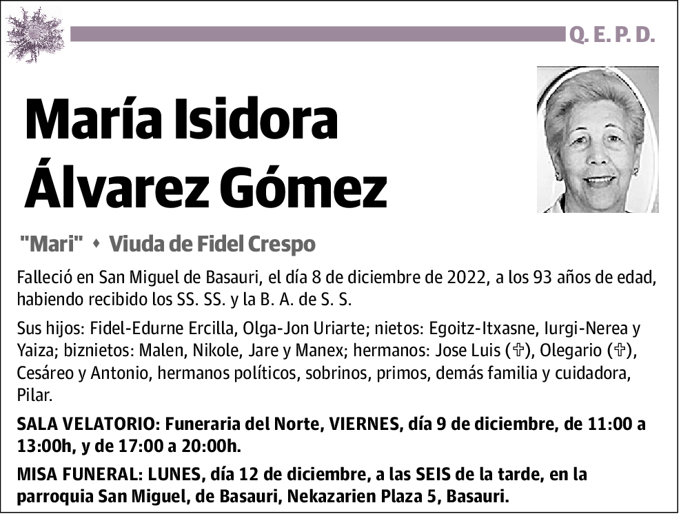 María Isidora Álvarez Gómez