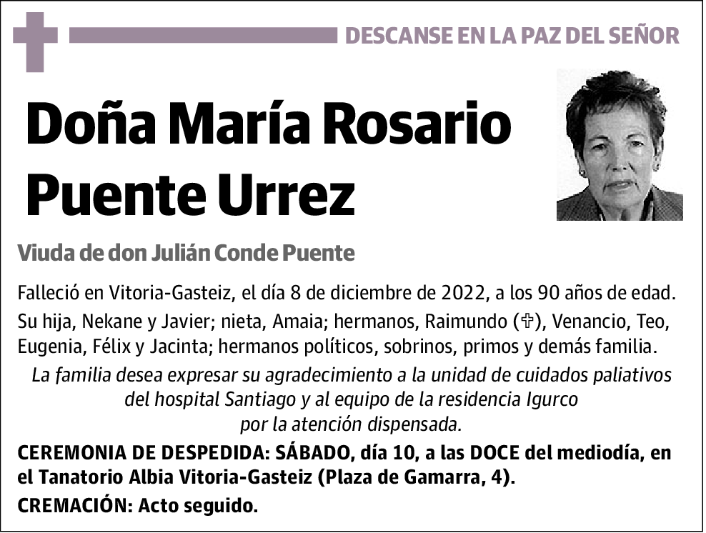 María Rosario Puente Urrez
