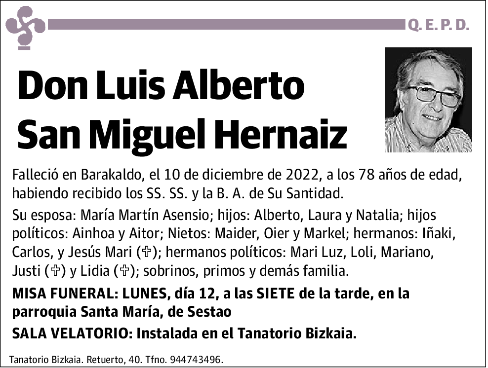 Luis Alberto San Miguel Hernaiz