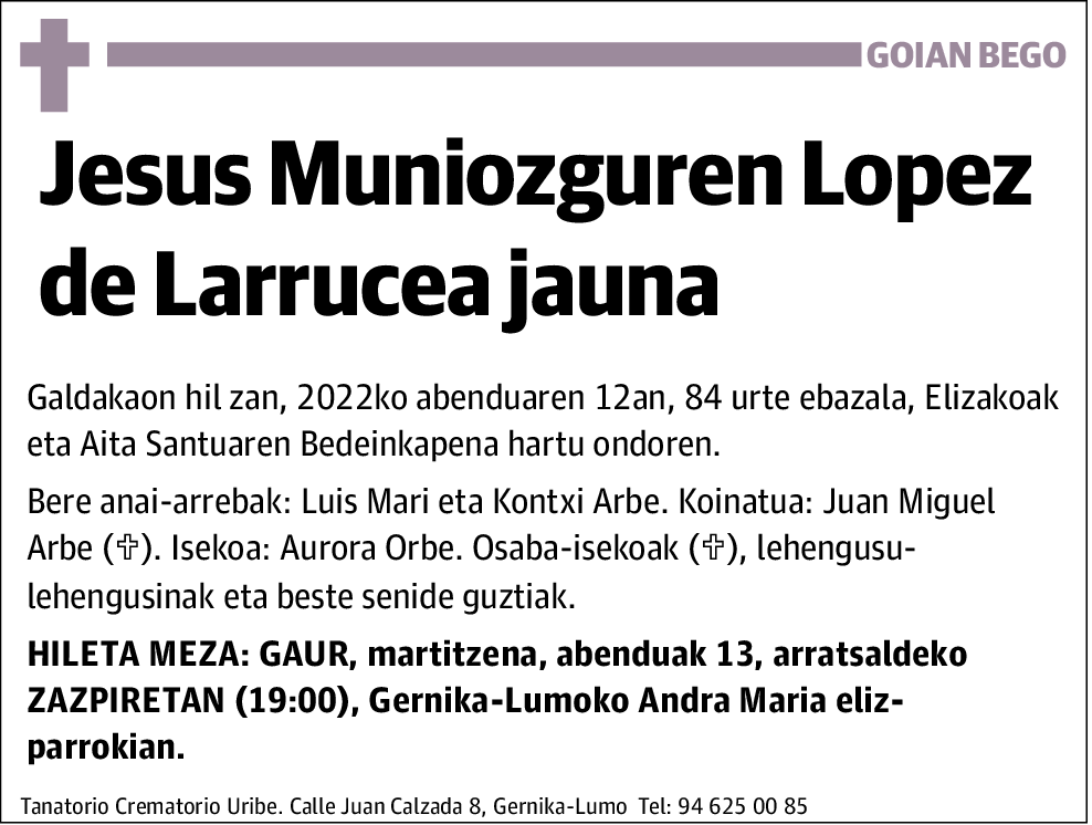 Jesús Muniozguren López de Larrucea