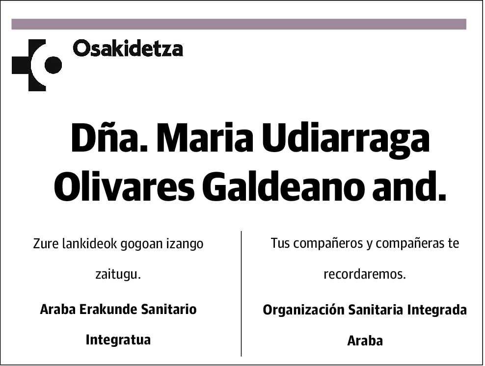 Maria Udiarraga Olivares Galdeano
