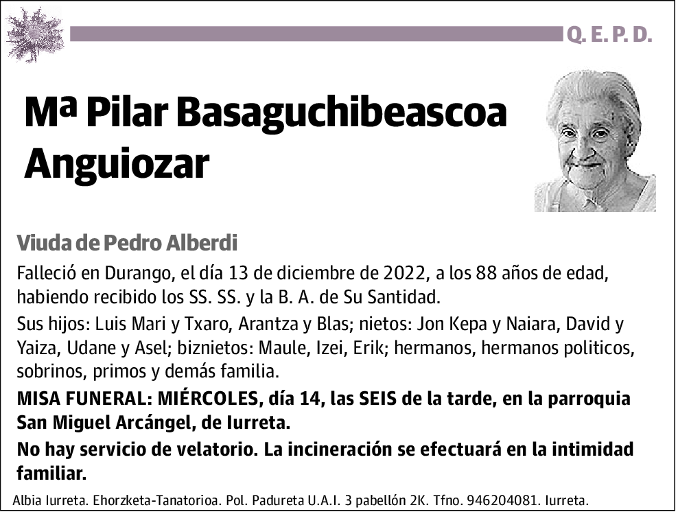 Mª Pilar Baseaguchibeascoa Anguiozar