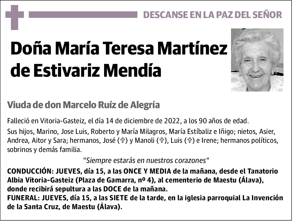 María Teresa Martínez de Estivariz Mendía