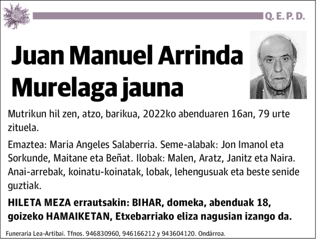 Juan Manuel Arrinda Murelaga Esquela Necrol gica El Correo juan-manuel-arrinda-murelaga-esquela-necrol-gica-el-correo
