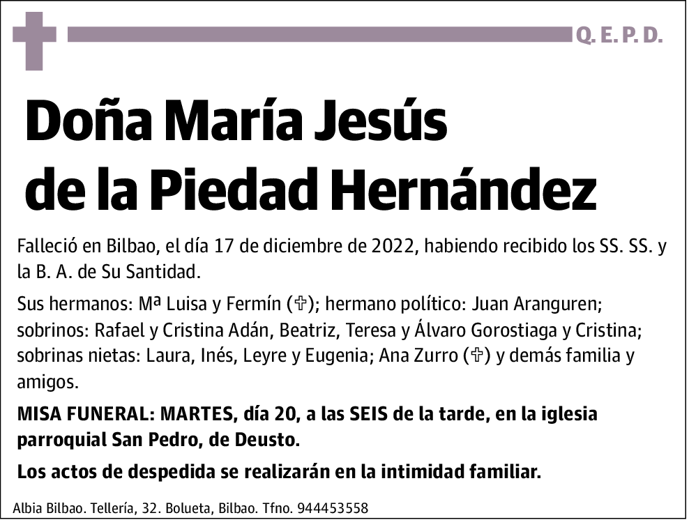 Maria Jesús de la Piedad Hernández