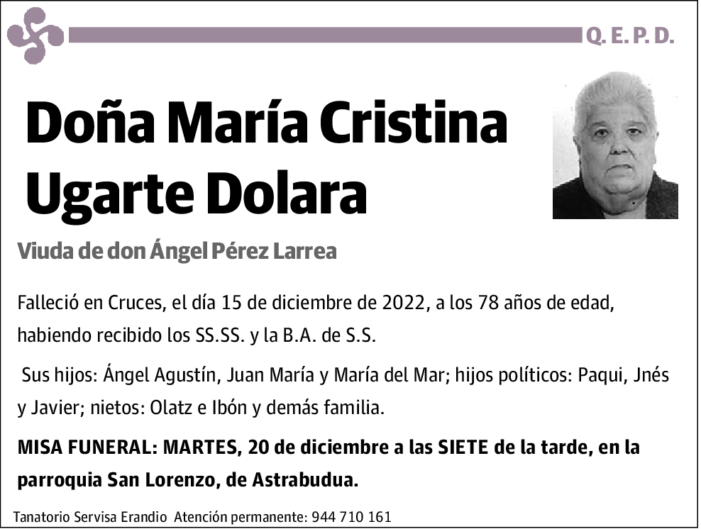 María Cristina Ugarte Dolara