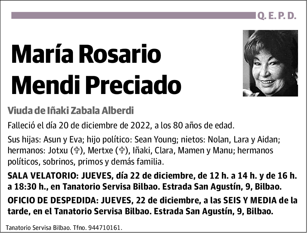 María Rosario Mendi Preciado