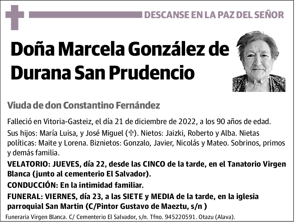 Marcela González de Durana San Prudencio