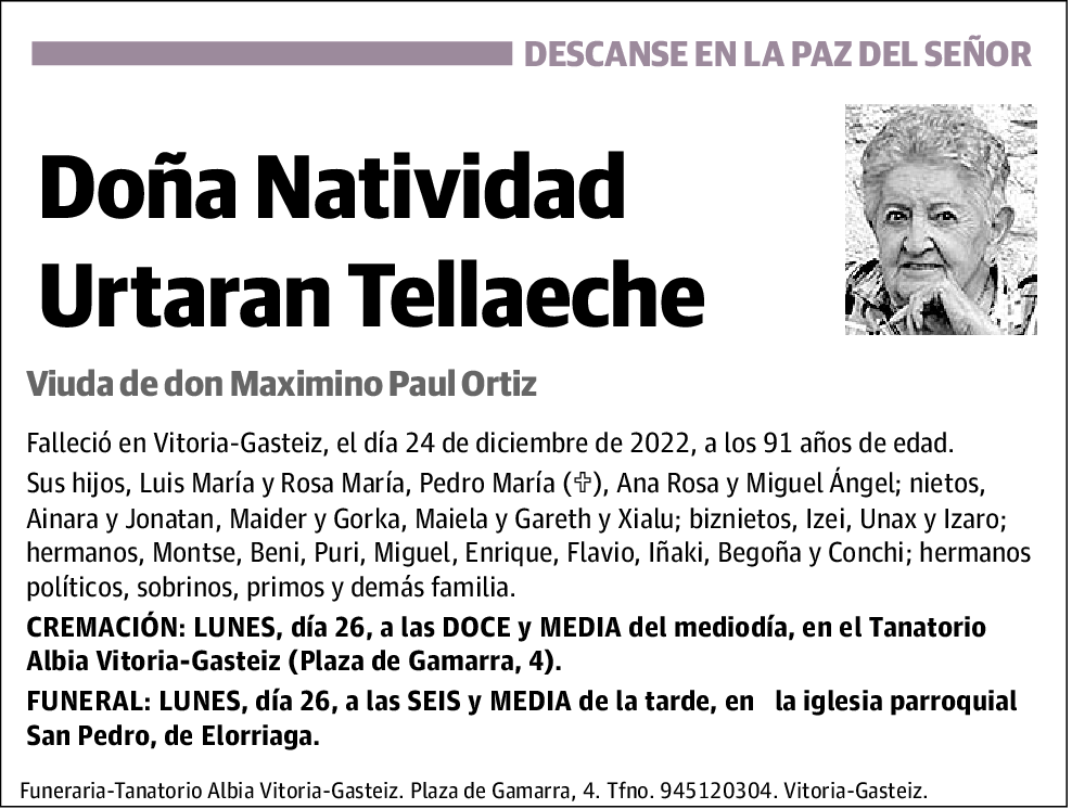 Natividad Urtaran Tellaeche
