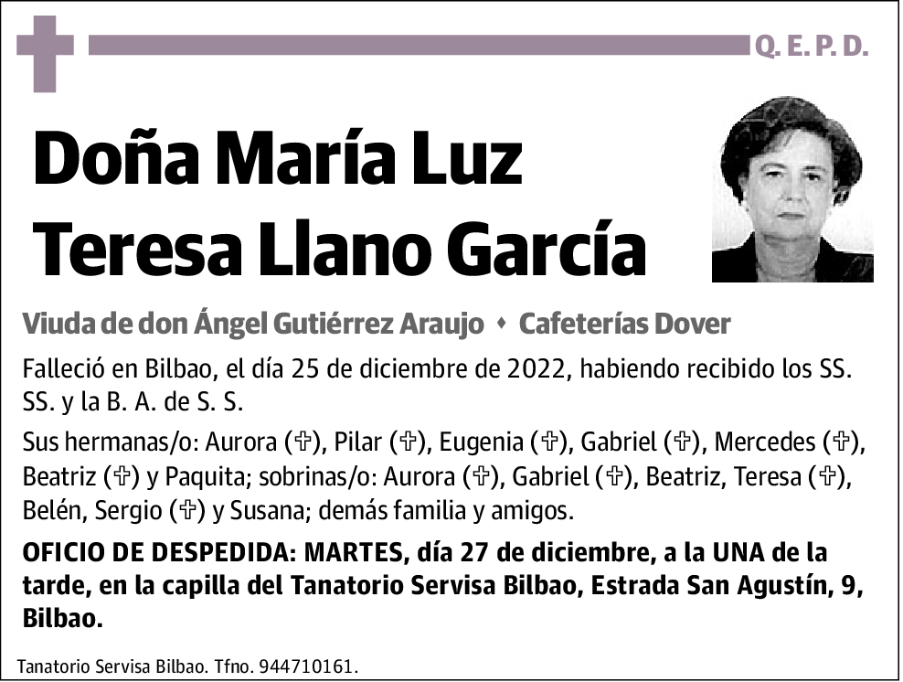 María Luz Teresa Llano García