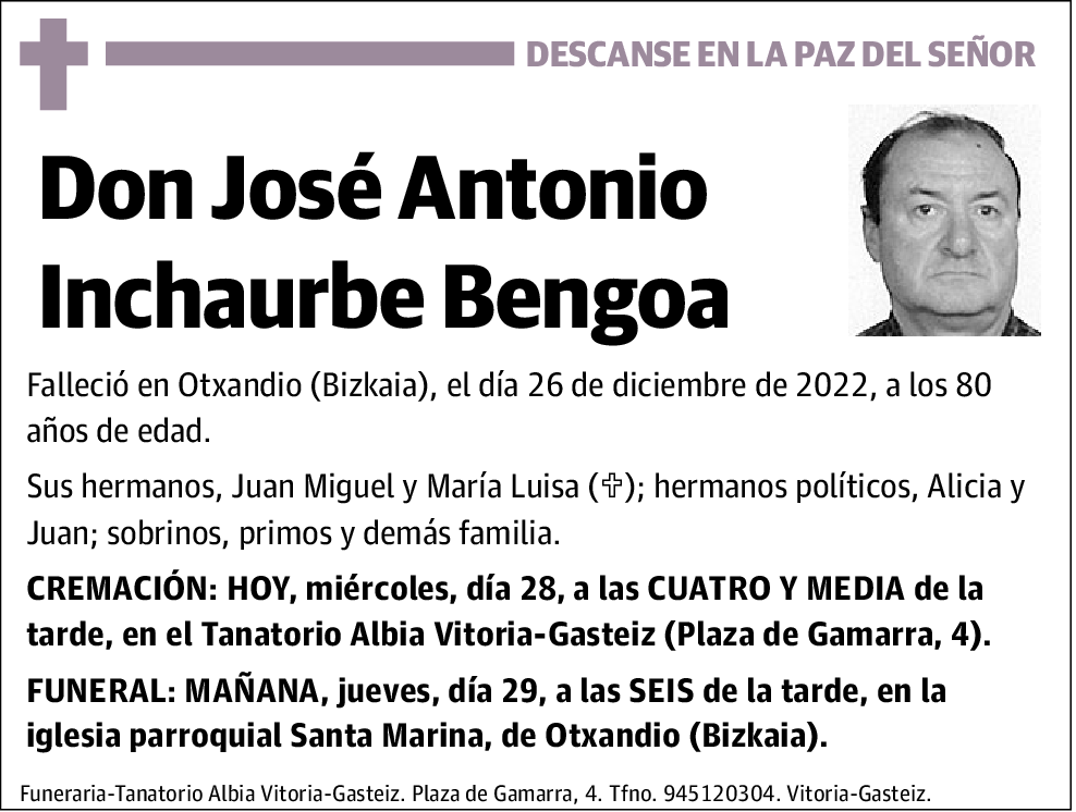 José Antonio Inchaurbe Bengoa