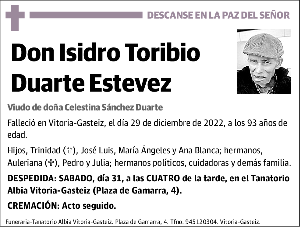 Isidro Toribio Duarte Estevez