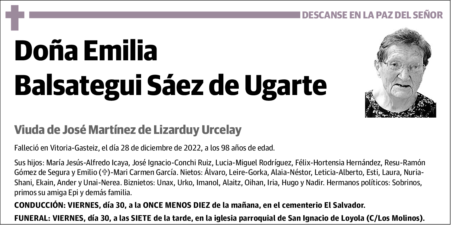 Emilia Balsategui Sáez de Ugarte