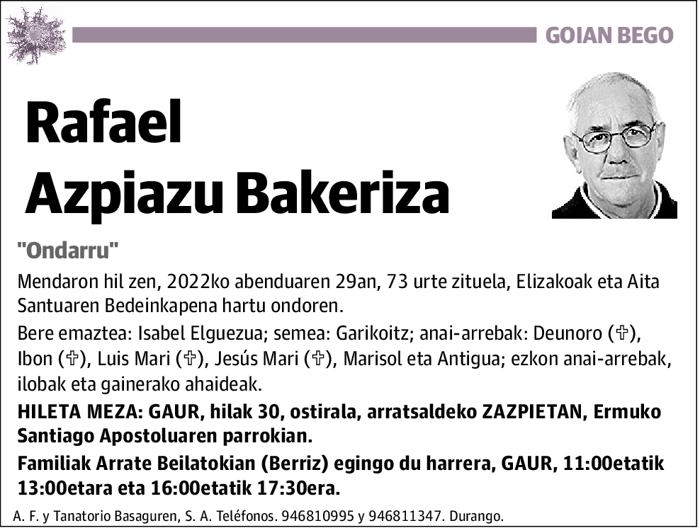 Rafael Azpiazu Bakeriza