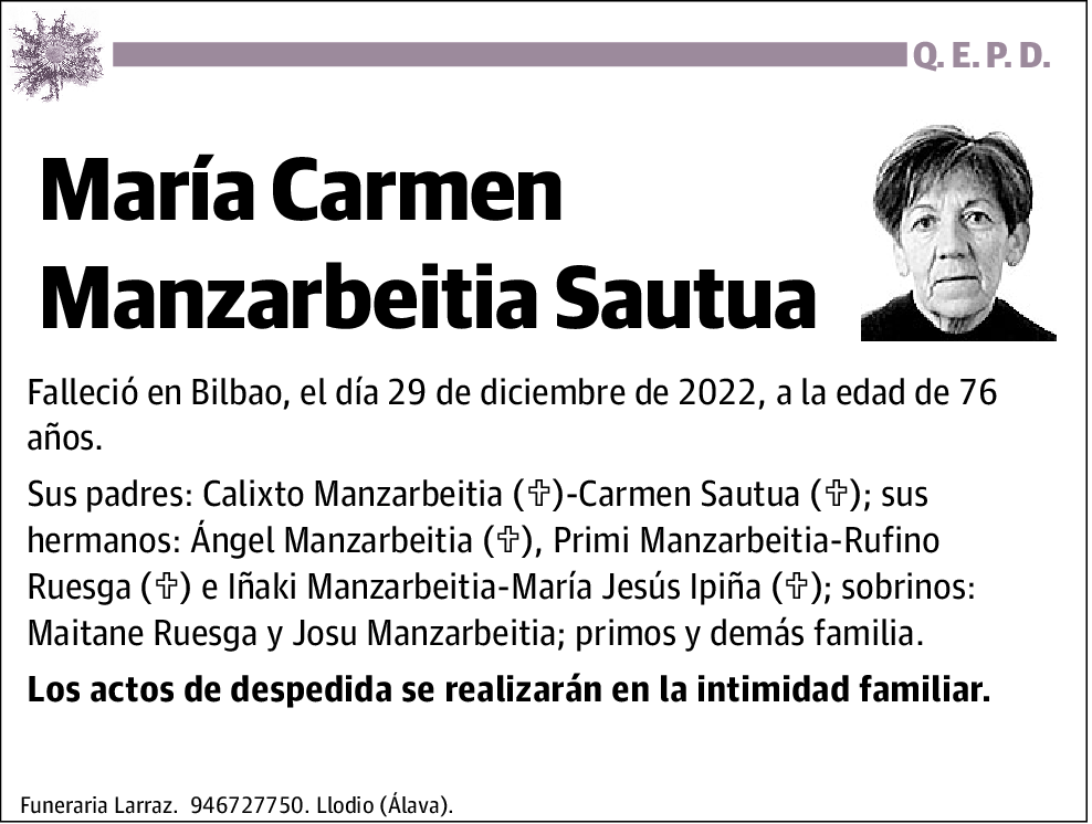 María Carmen Manzarbeitia Sautua