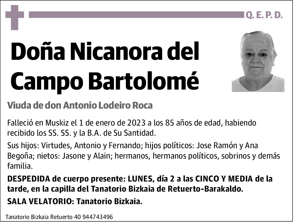 Nicanora del Campo Bartolome