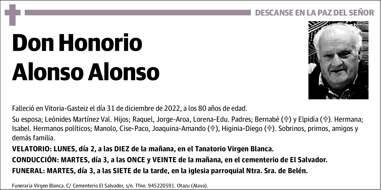 Honorio Alonso Alonso
