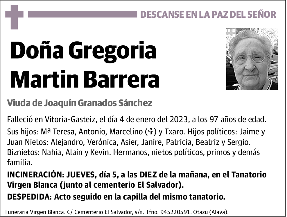 Gregoria Martin Barrera
