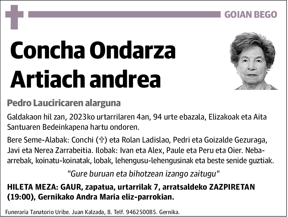 Concha Ondarza Artiach