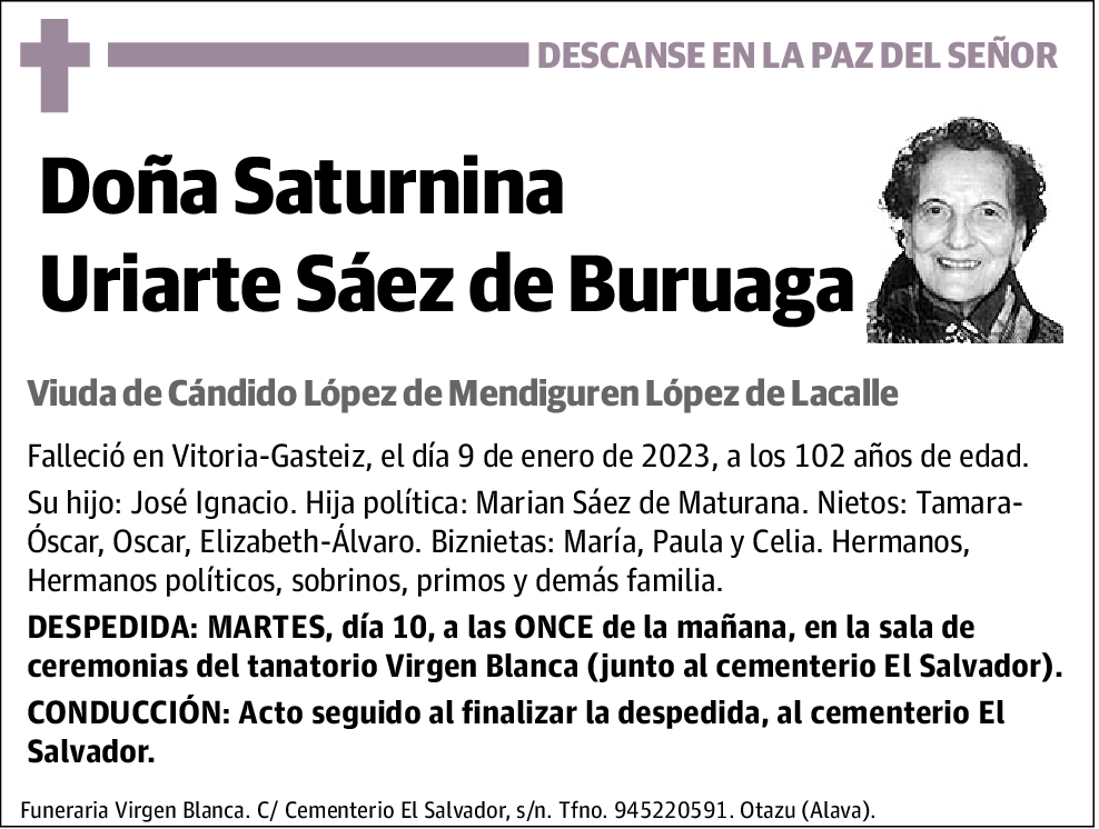 Saturnina Uriarte Sáez de Buruaga