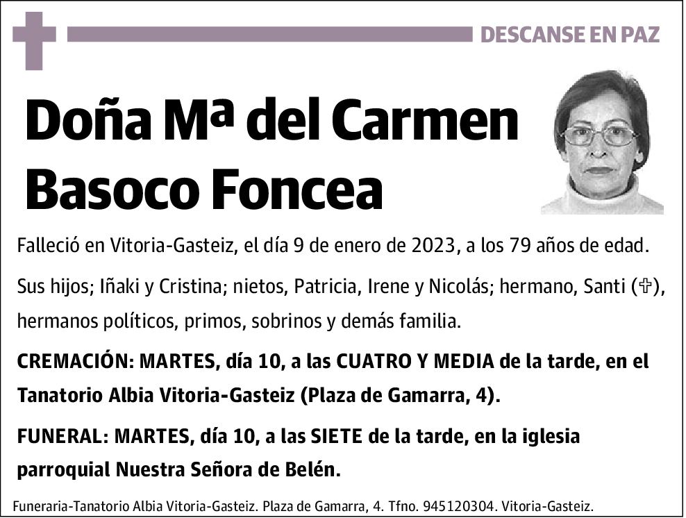 Mª del Carmen Basoco Foncea