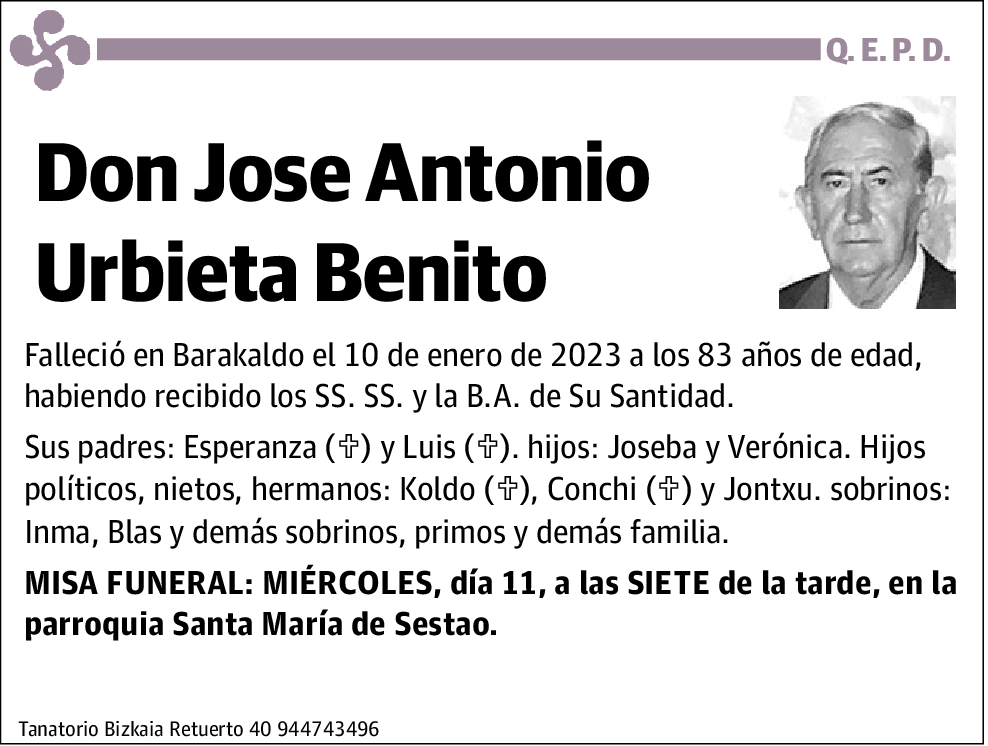 Jose Antonio Urbieta Benito