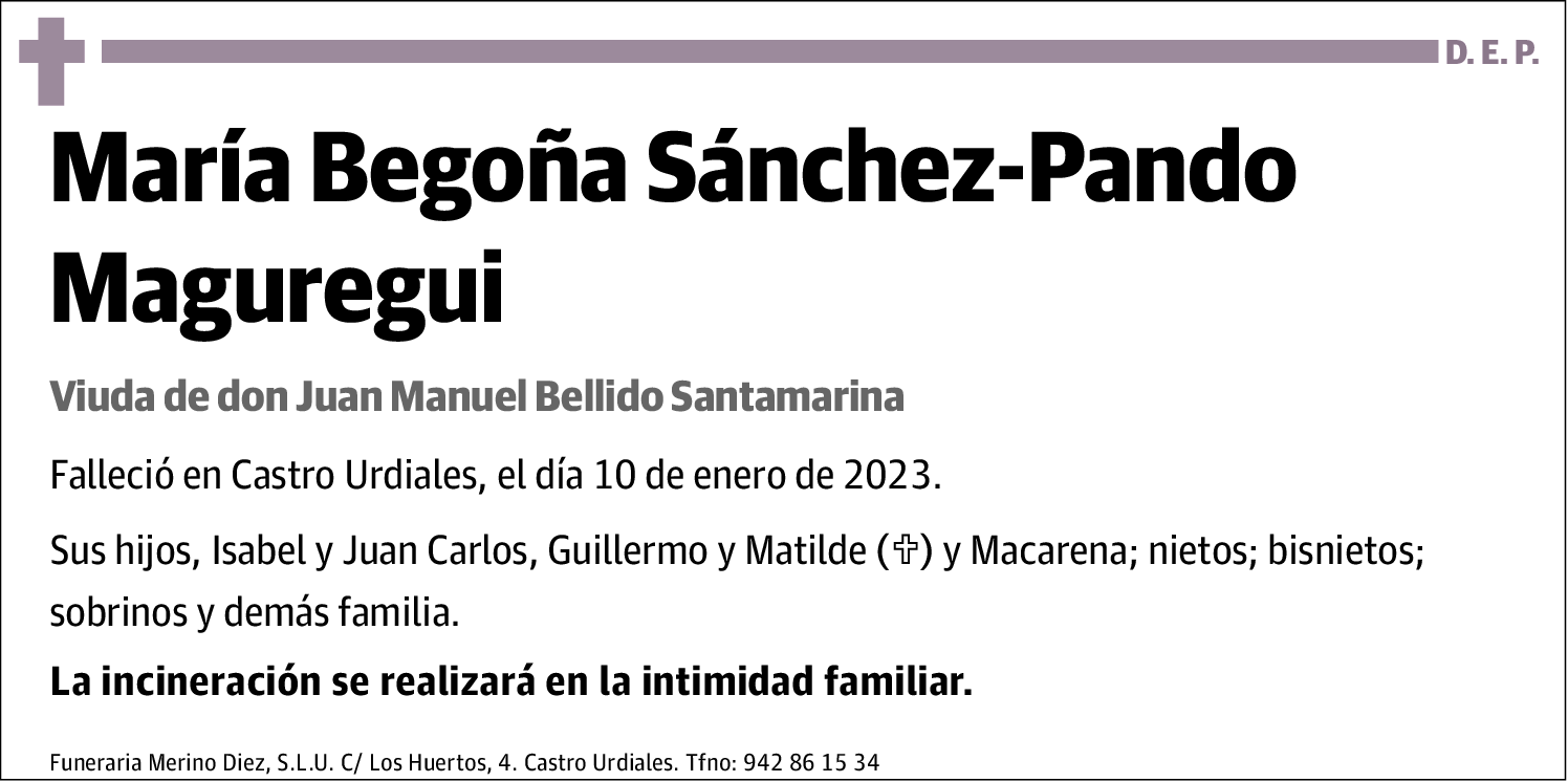 María Begoña Sánchez-Pando Maguregui