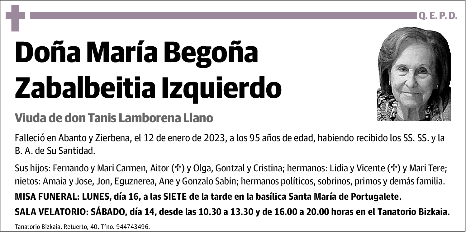 María Begoña Zabalbeitia Izquierdo