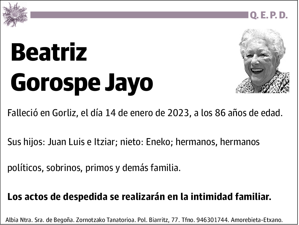 Beatriz Gorospe Jayo