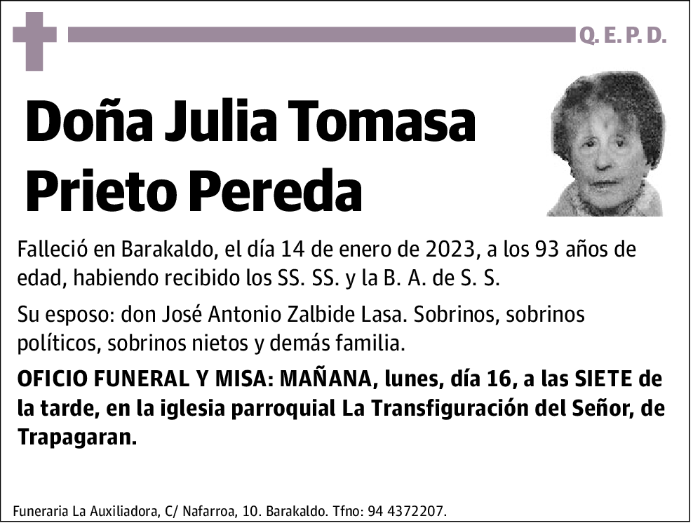 Julia Tomasa Prieto Pereda