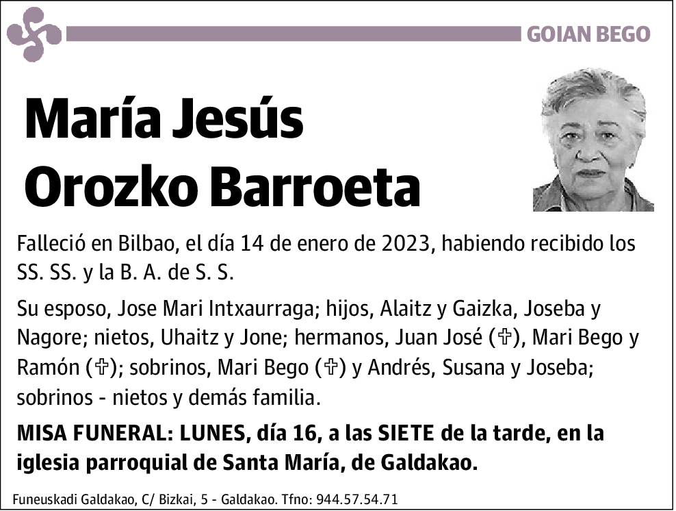 María Jesús Orozko Barroeta