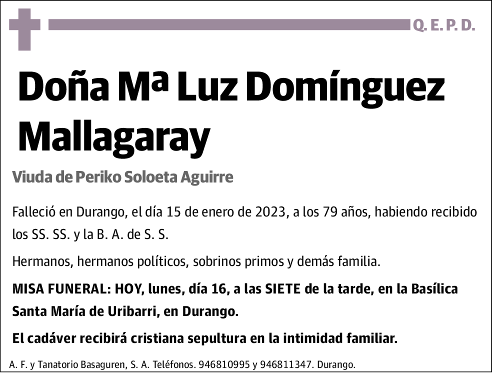 Mª Luz Domínguez Mallagaray