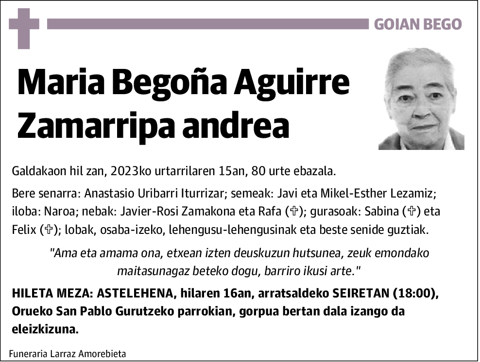 María Begoña Aguirre Zamarripa