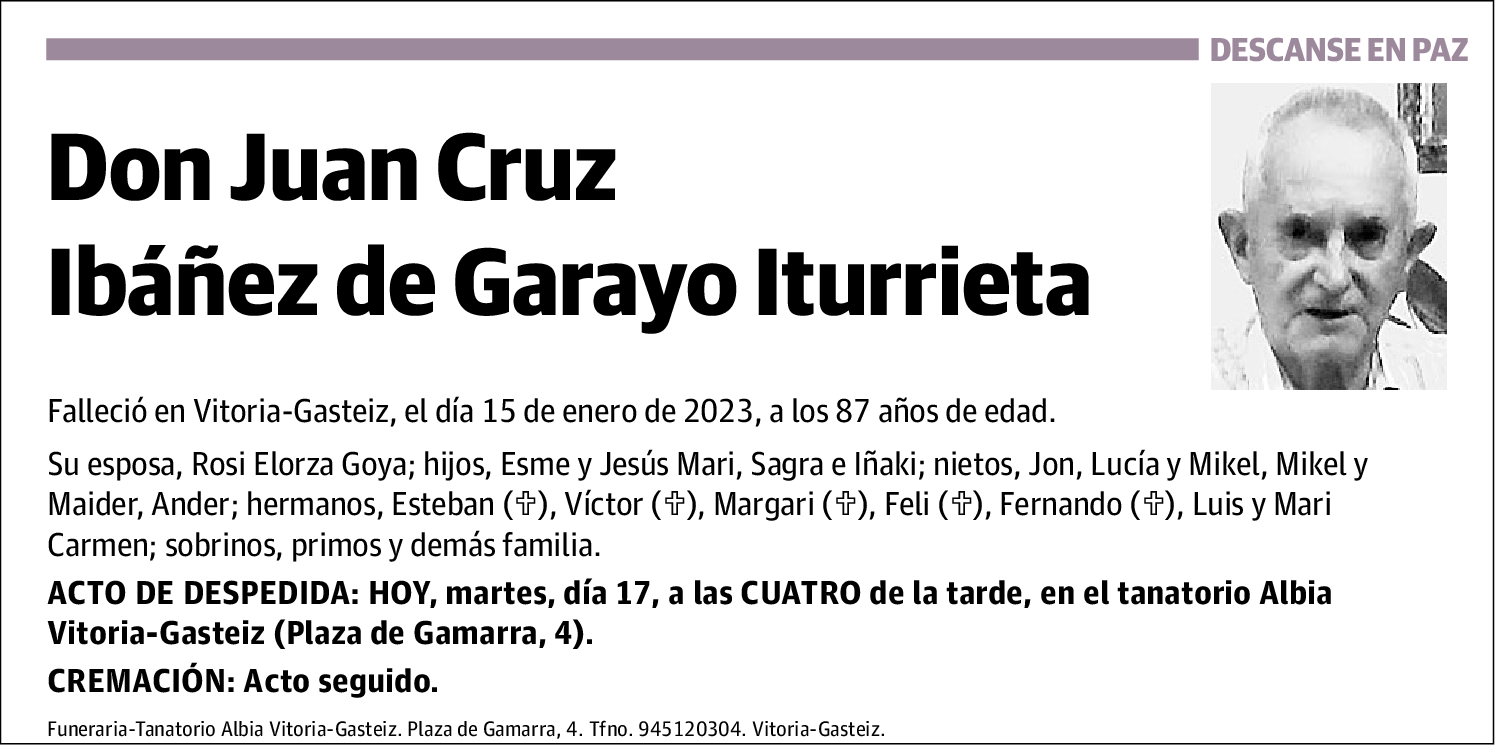 Juan Cruz Ibáñez de Garayo Iturrieta