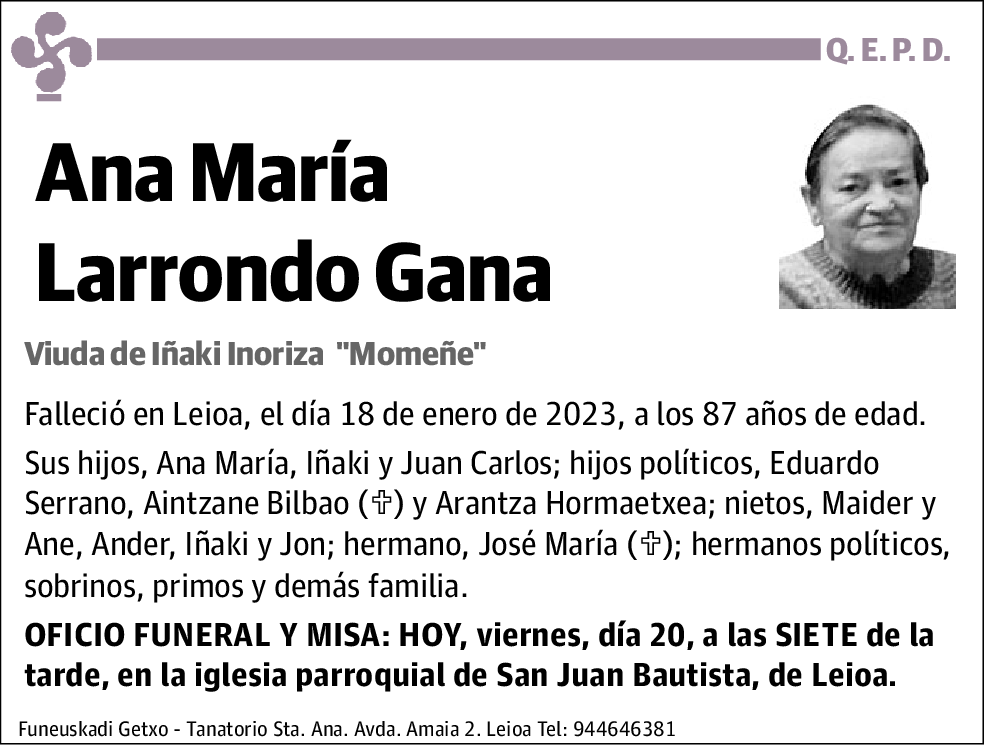 Ana María Larrondo Gana