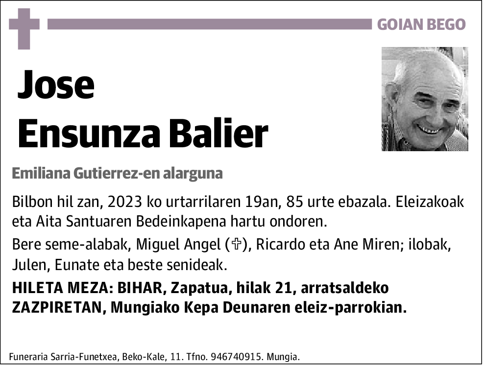 Jose Ensunza Balier