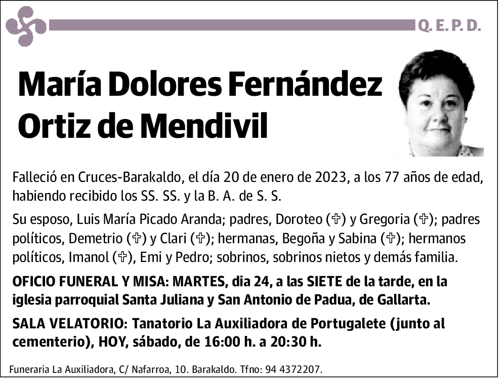 María Dolores Fernández Ortiz de Mendivil