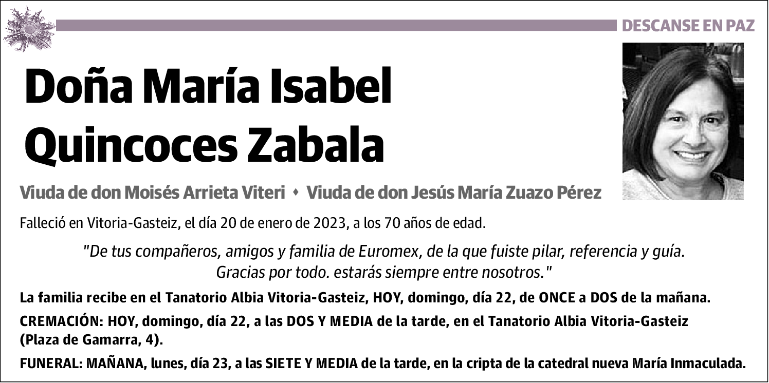 María Isabel Quincoces Zabala