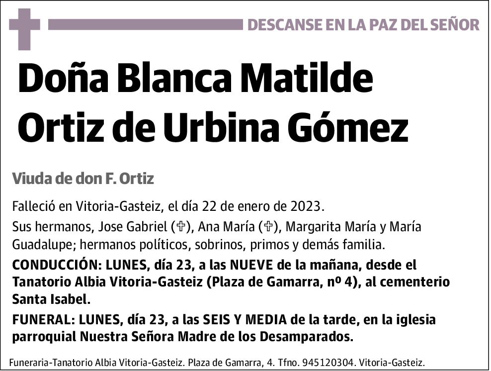 Blanca Matilde Ortiz de Urbina Gómez