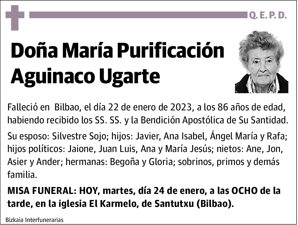 María Purificación Aguinaco Ugarte