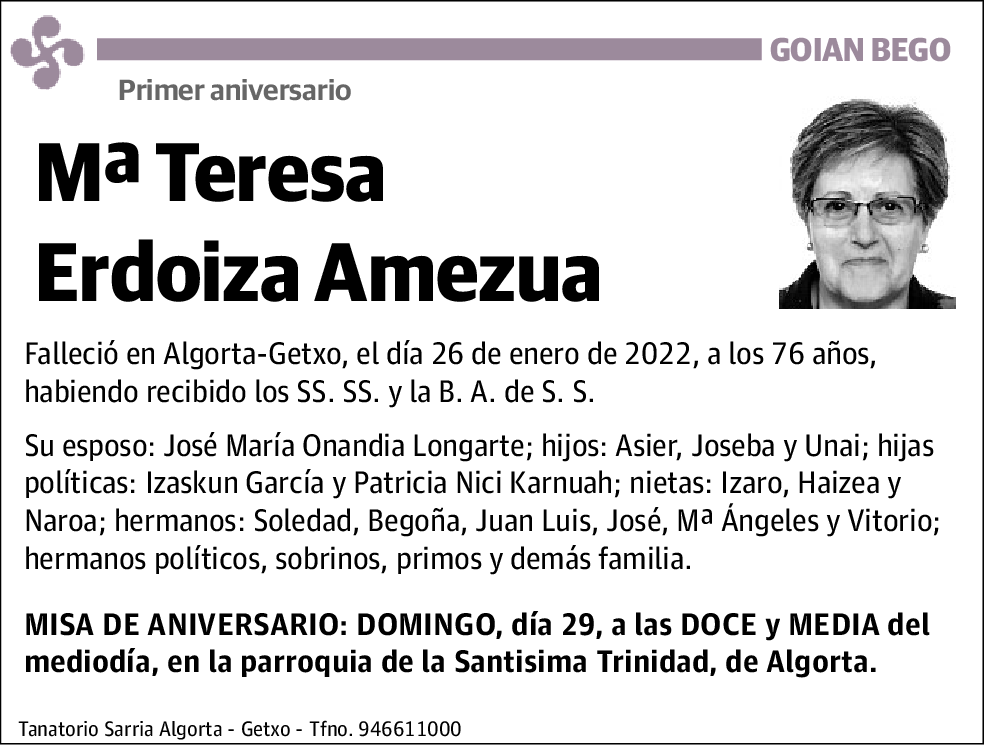 Mª Teresa Erdoiza Amezua