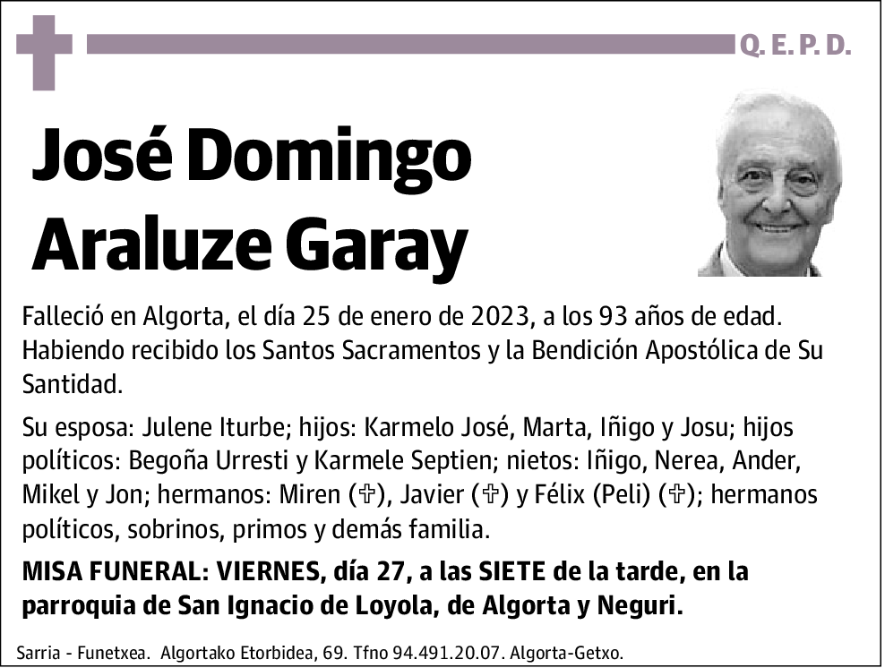 José Domingo Araluze Garay