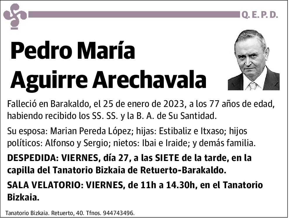 Pedro Maria Aguirre Arechavala