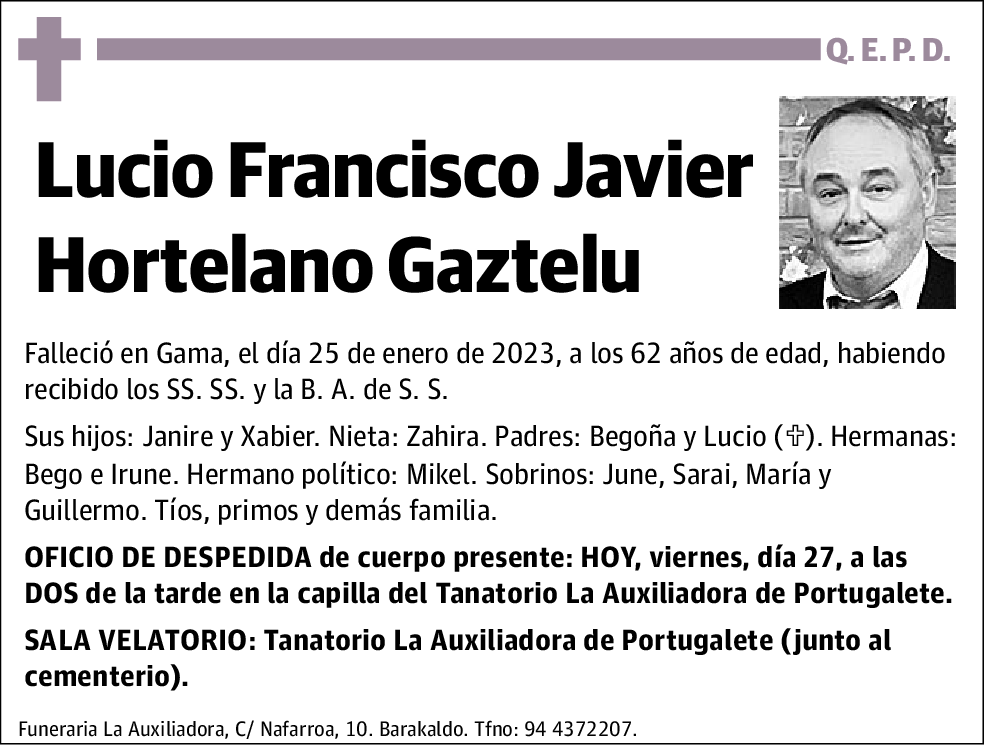 Lucio Francisco Javier Hortelano Gaztelu