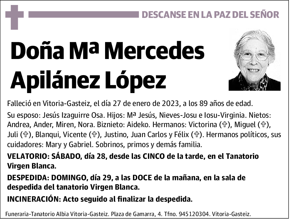 Mª Mercedes Apilánez López