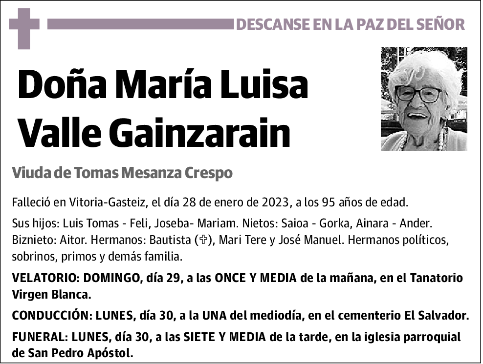 María Luisa Valle Gainzarain