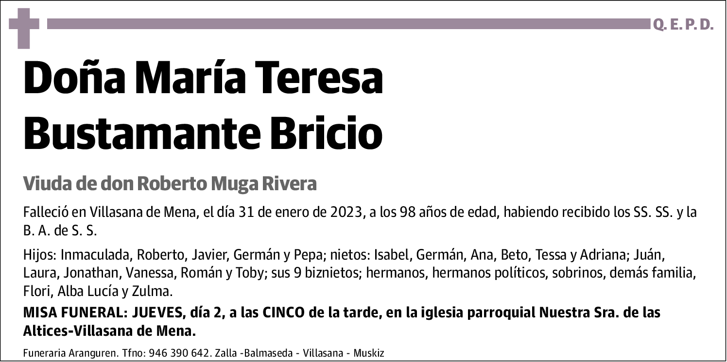 María Teresa Bustamante Bricio