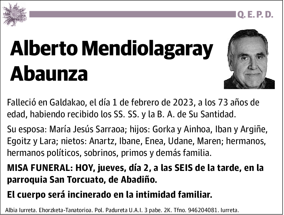 Alberto Mendiolagaray Abaunza